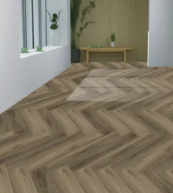 Meltex lyx vinylgolv 7,5 mm. Mörkt fiskbensmönster