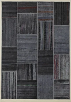Kelim Patchwork - Mörkgrå - REST 160X230