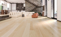 Trägolv - Ek Planka, Natur, borstad vit mattlack