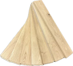 Fiskbensparkett i massivt ek - 16/22x70x420 mm.