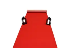 Röd löpare i nålfilt - 1 meter bred