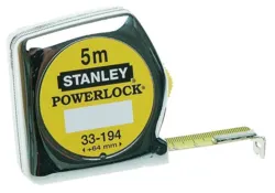 Stanley Powerlock målebånd med bælteclips 5 m.