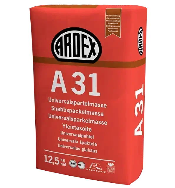 Ardex A31, Golv- & väggspackelmassa 12,5 kg.