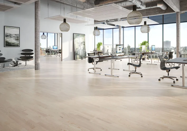 Moland Molaloc Ask, Parkett 3-stav, vit mattlack