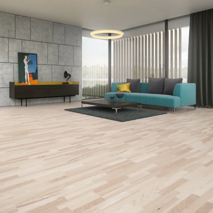 Moland Molaloc Ask, parkett 3-stavs, vit mattlack 182 mm.