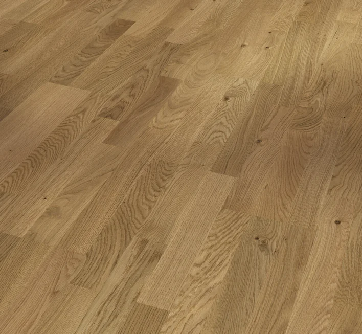 Parador Trägolv Basic 11-5 - Ek, 3-stavs SB kvistig Rustk matt lack