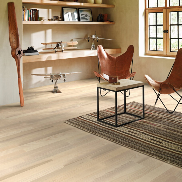 Trägolv Classic 3060 - Ask, 3-stavs Living vit matt lack