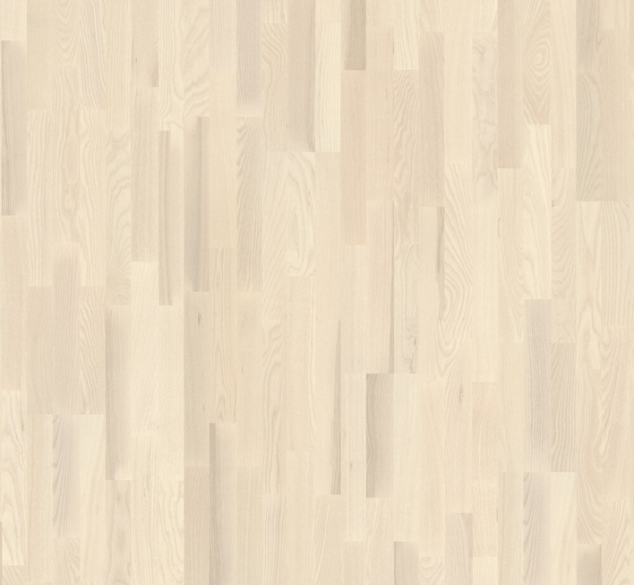 Trägolv Classic 3060 - Ask, 3-stavs Living vit matt lack