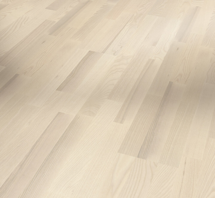 Trägolv Classic 3060 - Ask, 3-stavs Living vit matt lack