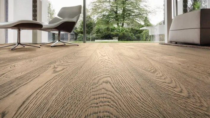 Haro plankgolv - Ek tobaksgrå Sauvage retro borstad nL+