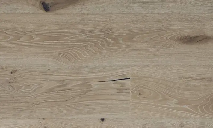 Trägolv - Ek Herregårdsplank 260 mm. Borstad vit mattlack