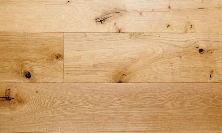 Trägolv - Ek Herrgårdsplanka 260 mm. Borstad rustik Natur mattlack