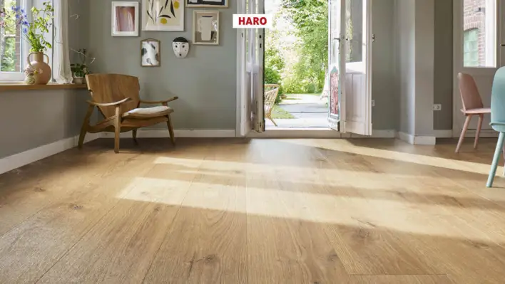 Haro laminatgolv Aqua - Plankgolv, Ek Portland natur