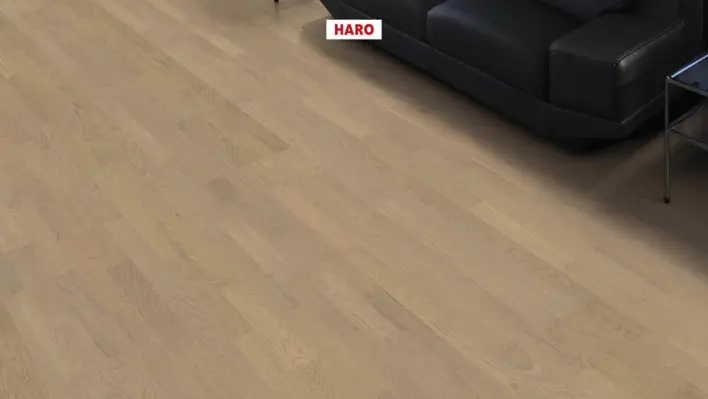 Haro parkettgolv - Ek sandgrå Naturale borstad nD