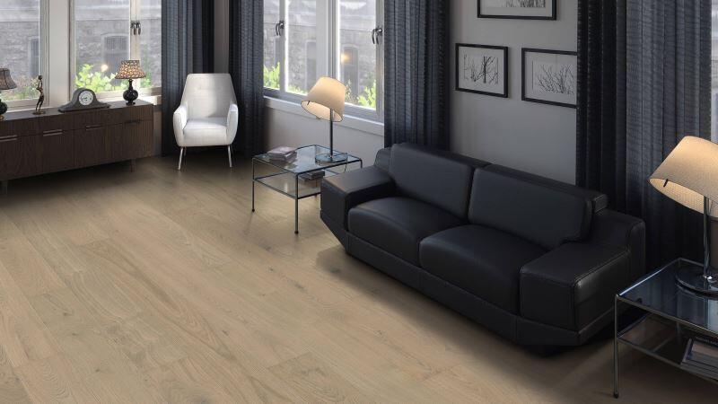 Stavparkettplanka Maxim - Ek sandgrå Markant borstad nD