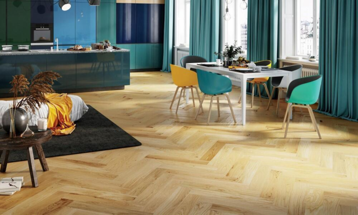 Trägolv - Ek Sillben Caramel, Borstad natur mattlack