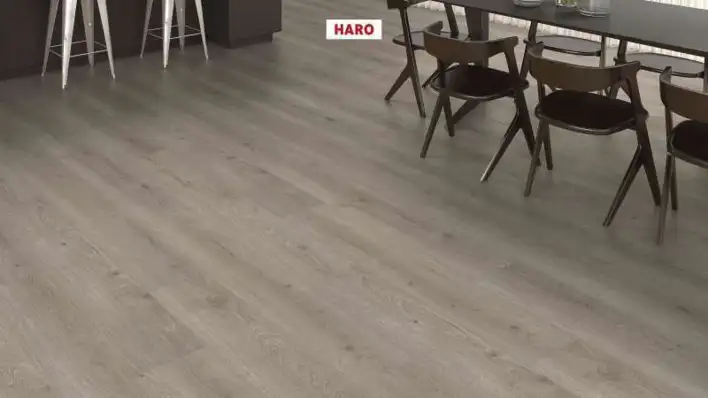 Haro laminatgolv Aqua - Plankgolv, Ek Flavia grå