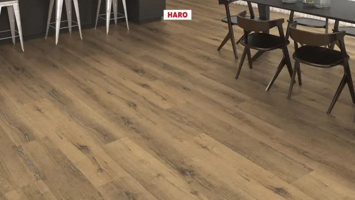Haro laminatgolv Aqua - Plankegolv, Ek Metallic natur