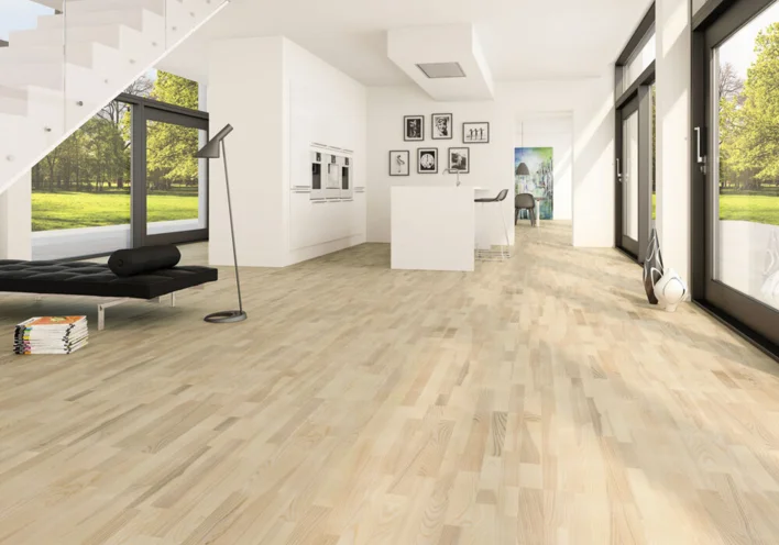 Moland Molaloc Ask, Parkett 3-stav, vit hårdvaxolja