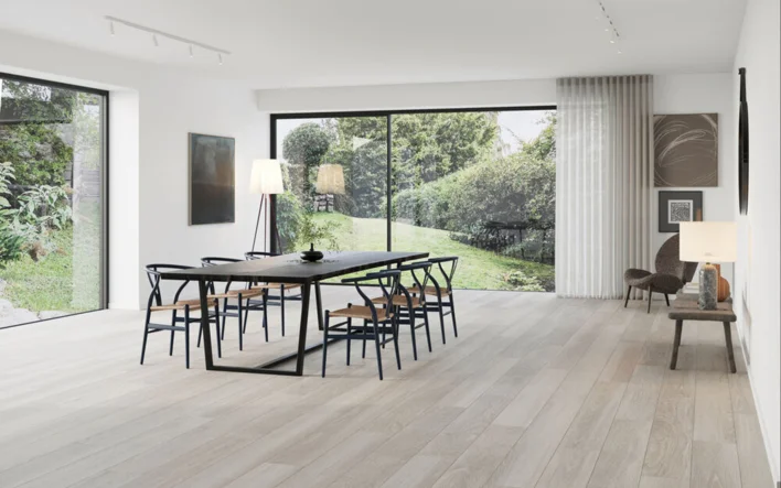 Moland Bastion Vinyl Wideplank, Kalkad ek, 220x1828 mm.