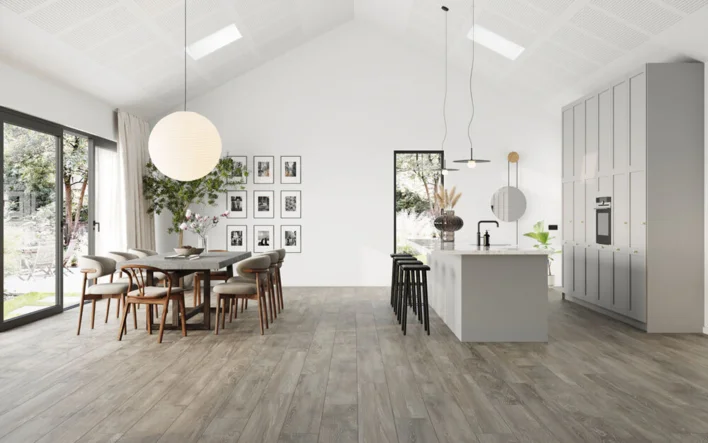 Moland Bastion Vinyl Wideplank, Grå ek, 220x1828 mm.