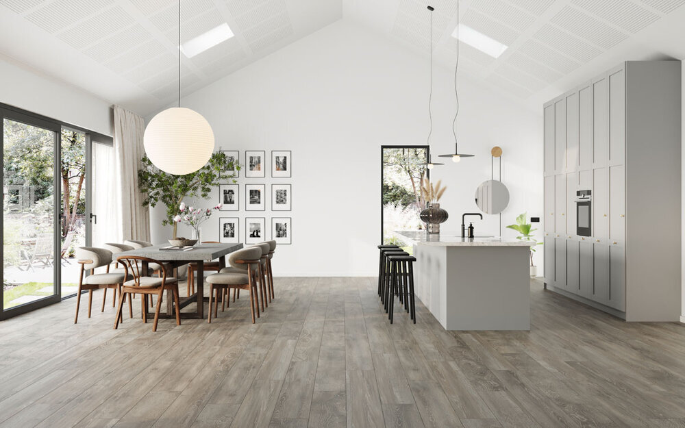 Moland Bastion Vinyl Wideplank, Grå ek, 220x1828 mm.