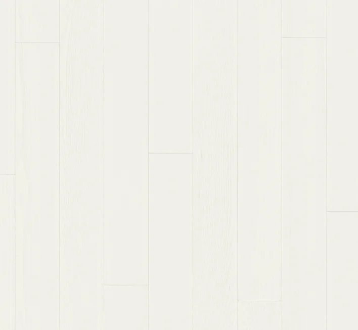 Trägolv Classic 3060 - Ask, Planka Natur vit matt lack