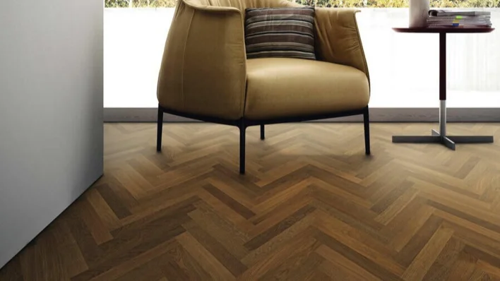 Fiskbensparkett Allegro - Afrikansk ek light Trend borstad nD