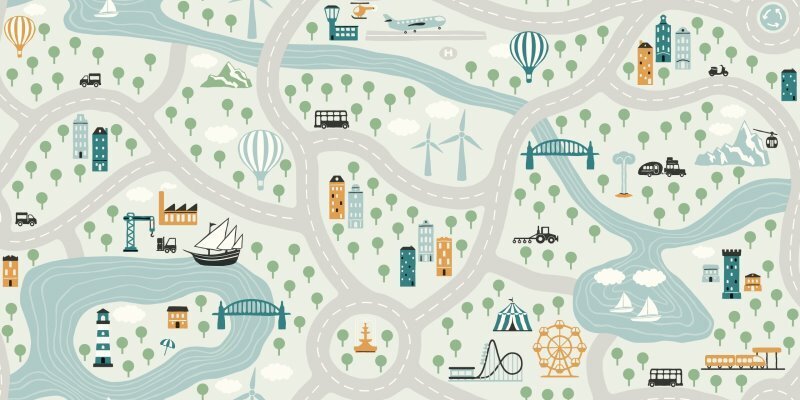 Artifact vinylgolv till barnrummet - Karta bilbanor