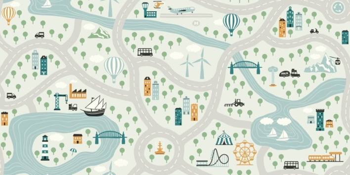 Artifact Vinylgolv för Barnrummet - Karta Bilbanor