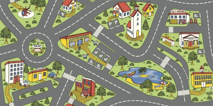 Artifact vinylgolv till barnrummet - Traffic bilbanor - RESTPARTI