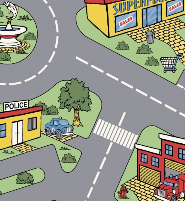 Artifact Vinylgolv till barnrummet - Traffic Bilbanor - RESTPARTI