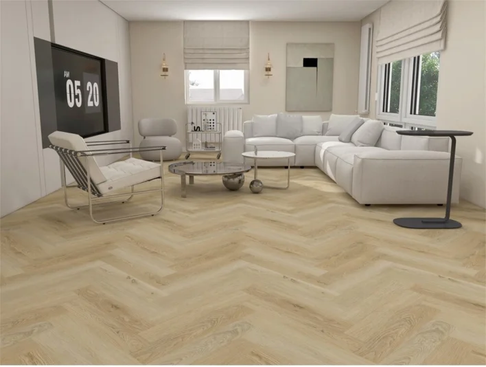 LVT Elite Fiskben med korkbaksida, Ljus ek 700