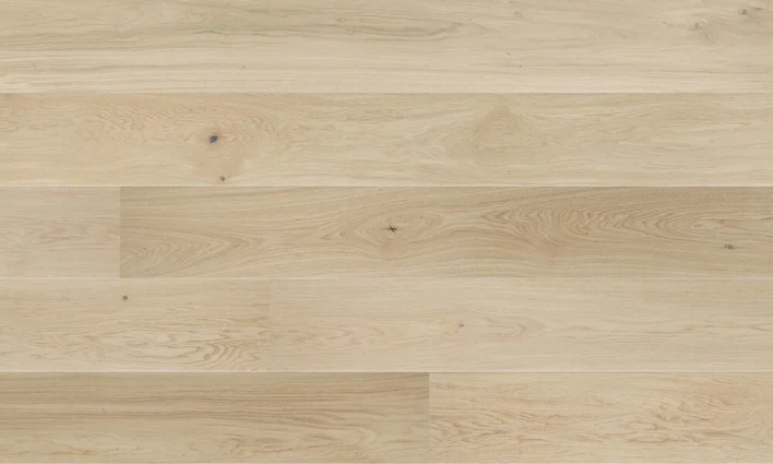 Trägolv - Ek Planka, Natur, borstad vit mattlack