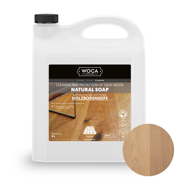 WOCA, Natural Soap, Vit - 5 liter