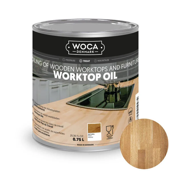 WOCA, Worktop Oil, Natural - 0,75 liter