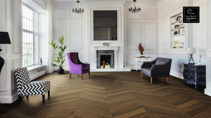 Chevron stav - Afrikansk ek light Selectiv borstad, oleovera