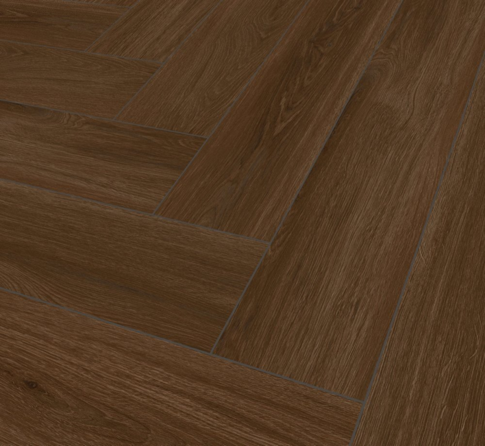 SPC vinyl klickgolv - Fiskben, Marrone Oak P6005