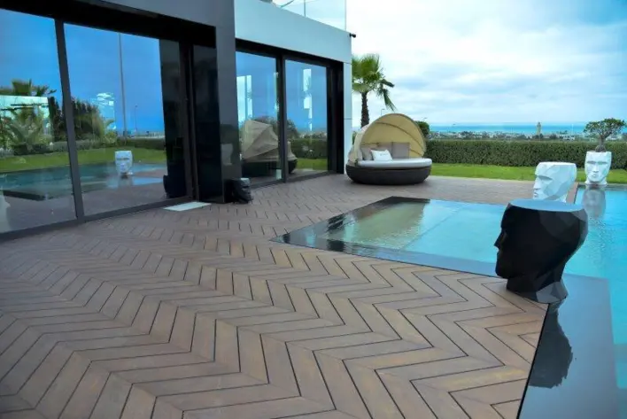 Bambus X-treme® - Chevron sillbens-terrassbrädor -