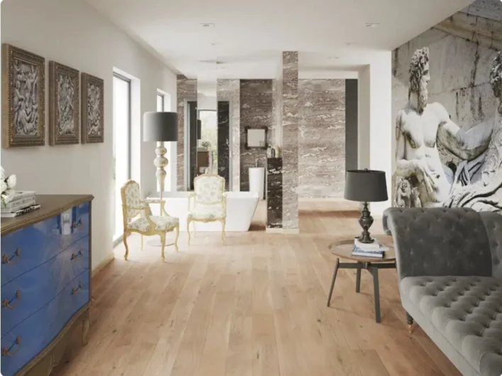 Trægulv - Ask Plank, Hvid matlak, Børstet