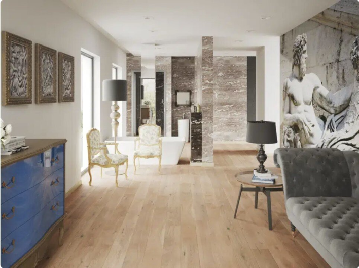 Trægulv - Ask Plank, Hvid matlak, Børstet