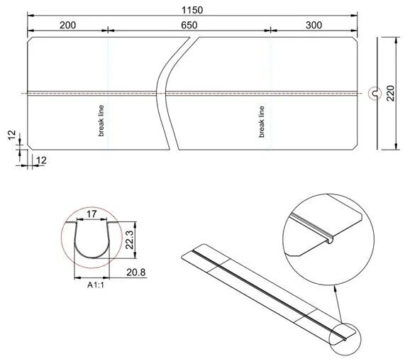 Varmefordelingsplade til 38 mm. Klimagulv - GT Build Ø20 mm.