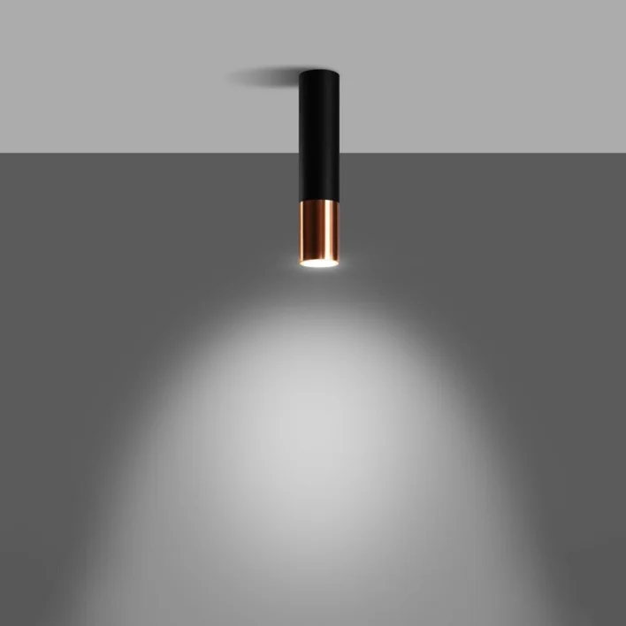 Loftslampe LOOPEZ sort/kobber - RESTSALG