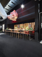 Mörkröd löpare i nålfilt